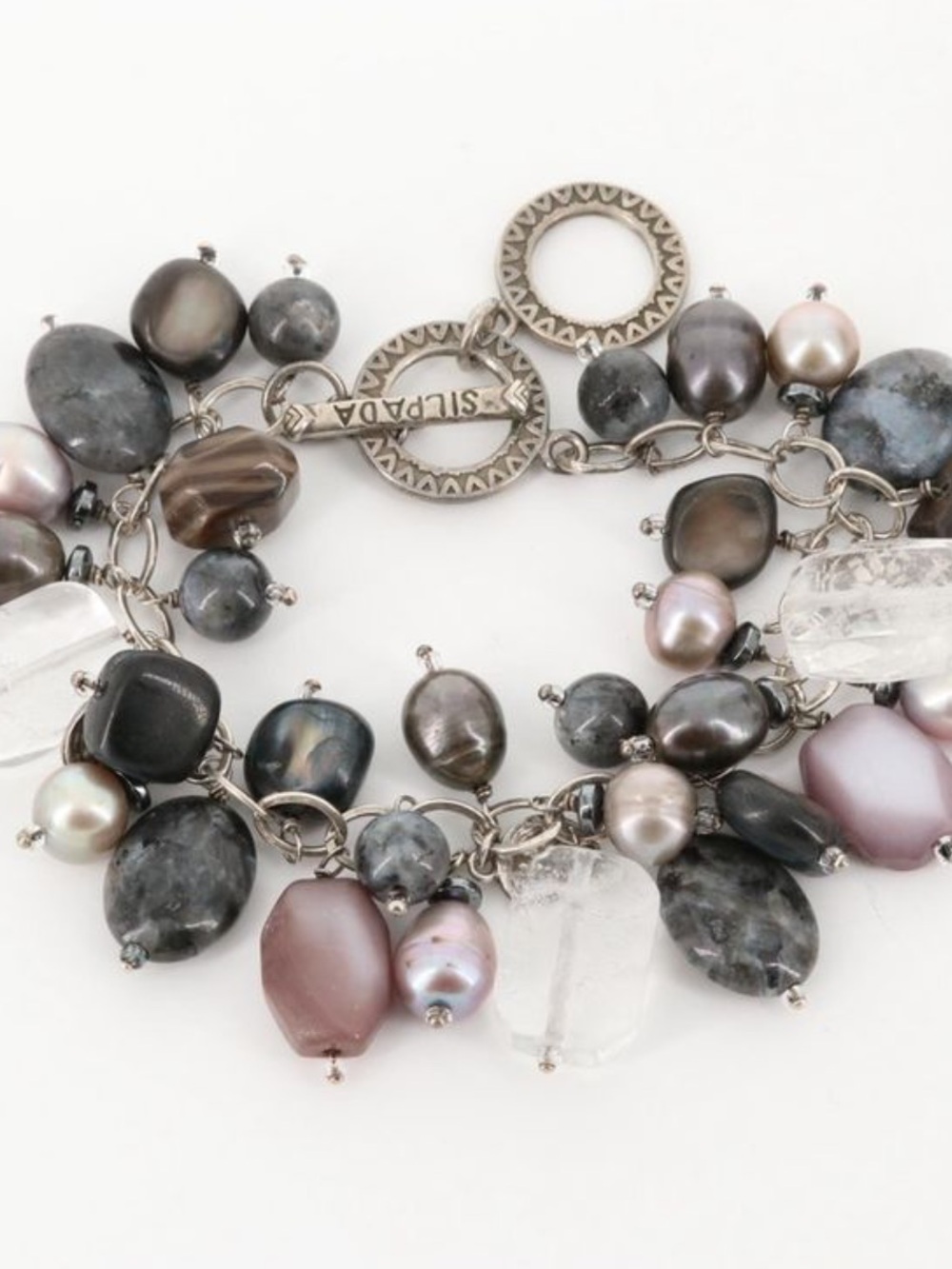 Silpada B1777 Sterling Silver Multi-Gemstone Cha-Cha Bracelet, 925, Adjustable